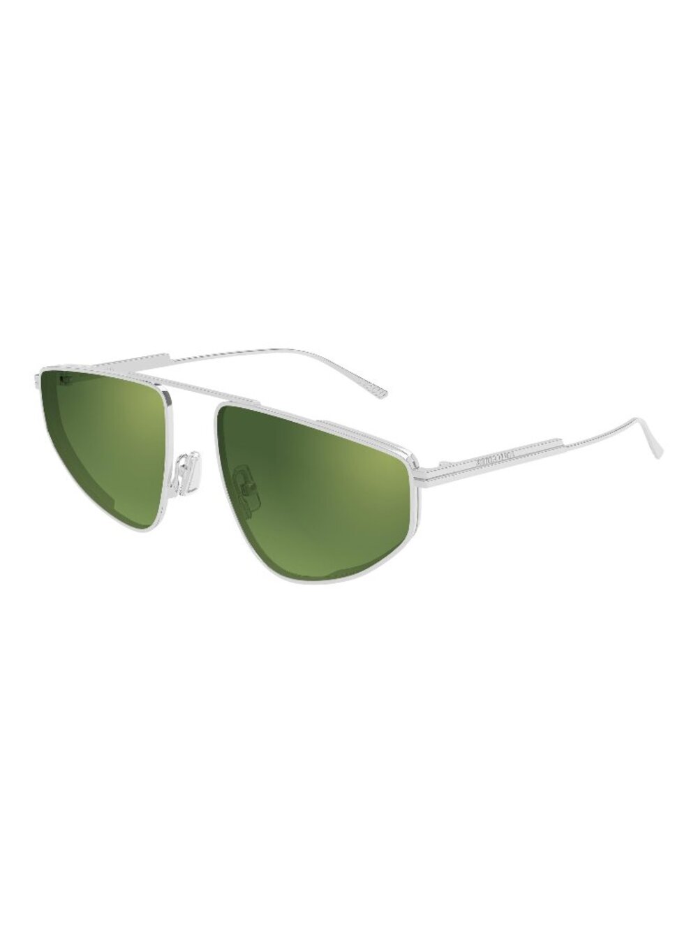 New Bottega Veneta Women's Sunglasses Silver Green Lens Metal Frame BV1466S 002